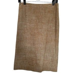 Peter Cohen Suede lined Minimalist Tan pencil skirt size small